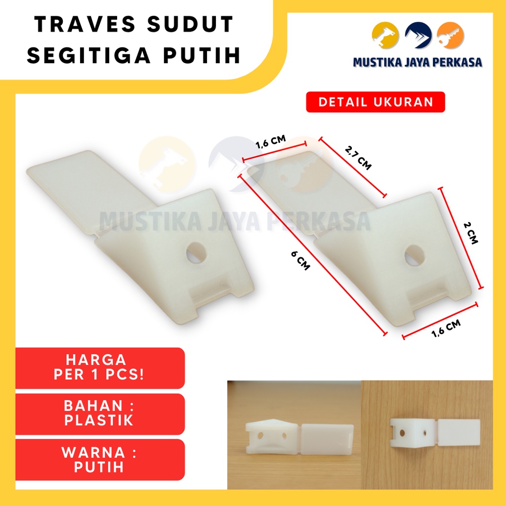 Traves Sudut Segitiga Plastik Travex Buka Tutup Kecil Penutup Sekrup L