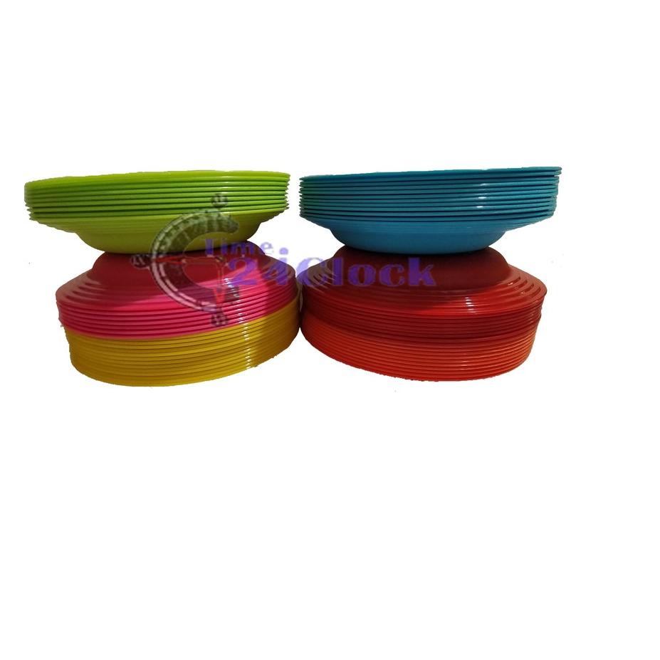 Termurah Piring Makan Plastik Alias Melamin isi 12pcs / 1 Lusinan