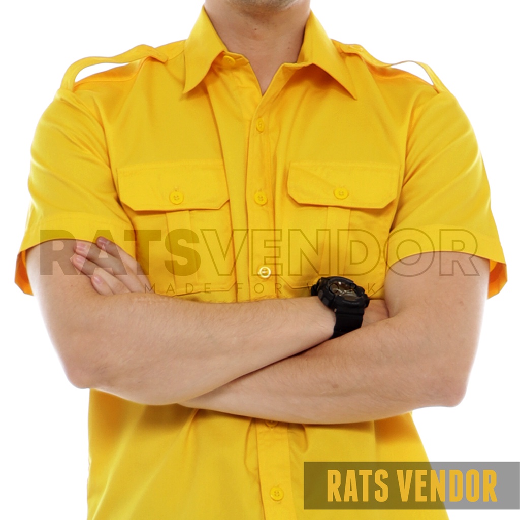 Kemeja Lapangan / Outdoor / Gunung / PDL Rats Vendor Lengan Pendek Warna Kuning