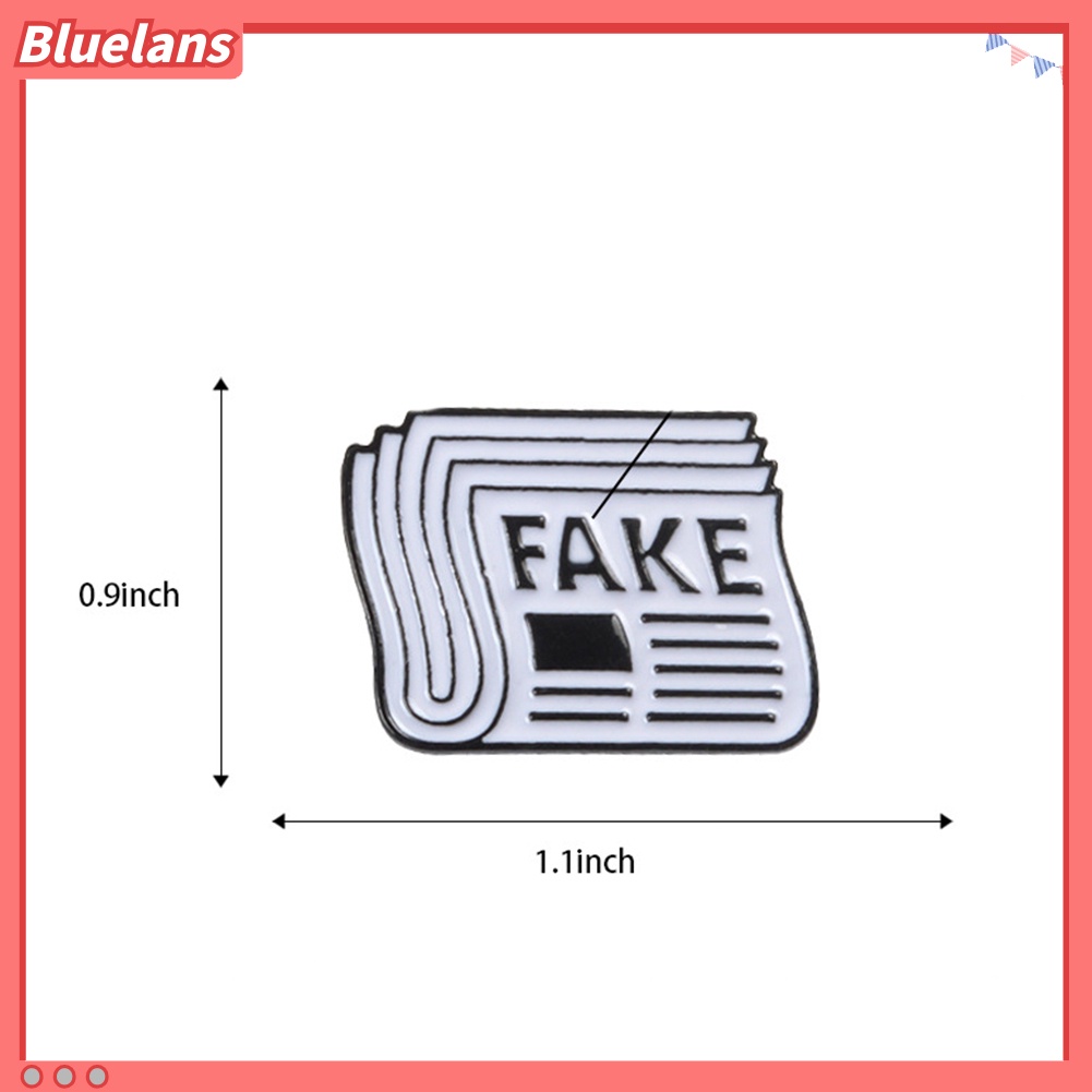 Bluelans Cartoon Newspaper English Letter Fake Enamel Badge Brooch Pin Clothes Jewelry