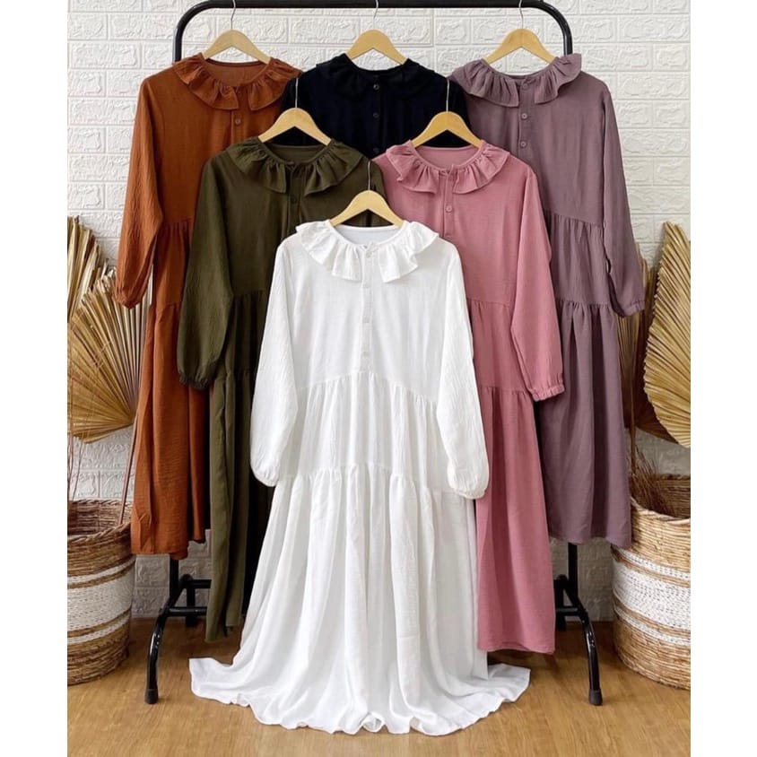 KARITA MIDI DRESS BUSUI FRIENDLY GAMIS CRINKLE AIRFLOW PREMIUM