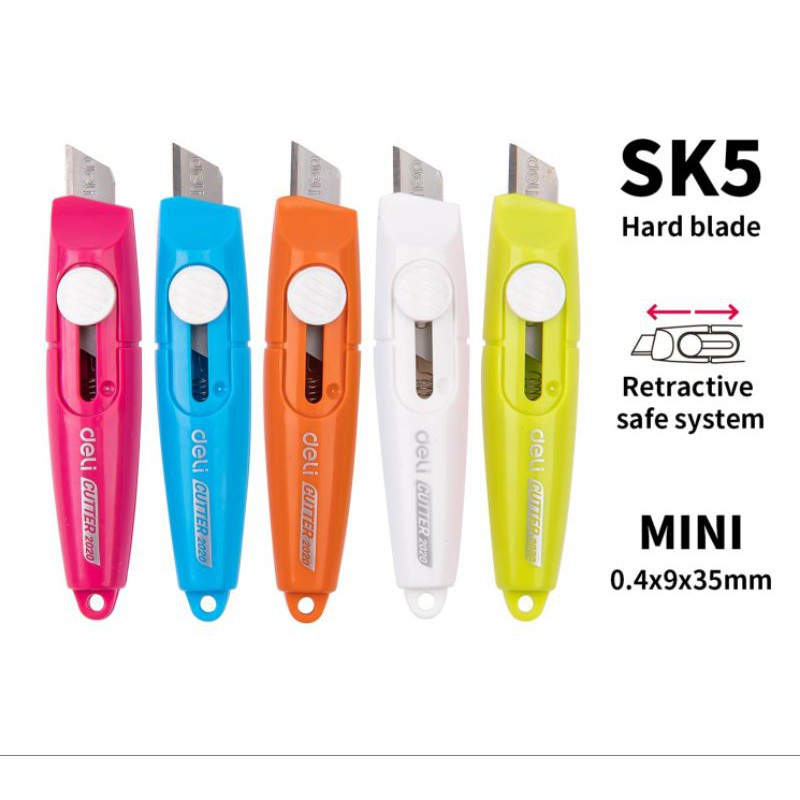 

PISAU PEMOTONG KERTAS CUTTER MINI KECIL TRAVEL DELI 2020 WARNA LUCU