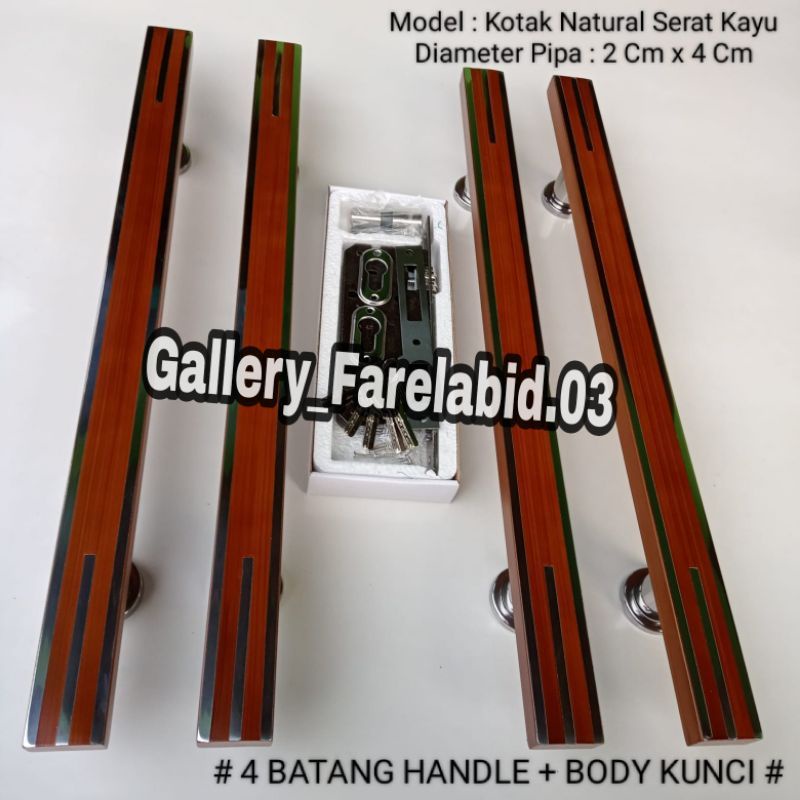 80 Cm Full Set Handle Pintu Rumah Stainless Steel Kotak Jumbo 2 Cm x 4 Cm Gagang Pintu Rumah Modern 45 Cm Set Body Kunci Pegangan Pintu Kupu Tarung Besar Mewah Set Bodi Pelor Tarikan Pintu Rumah Utama Minimalis