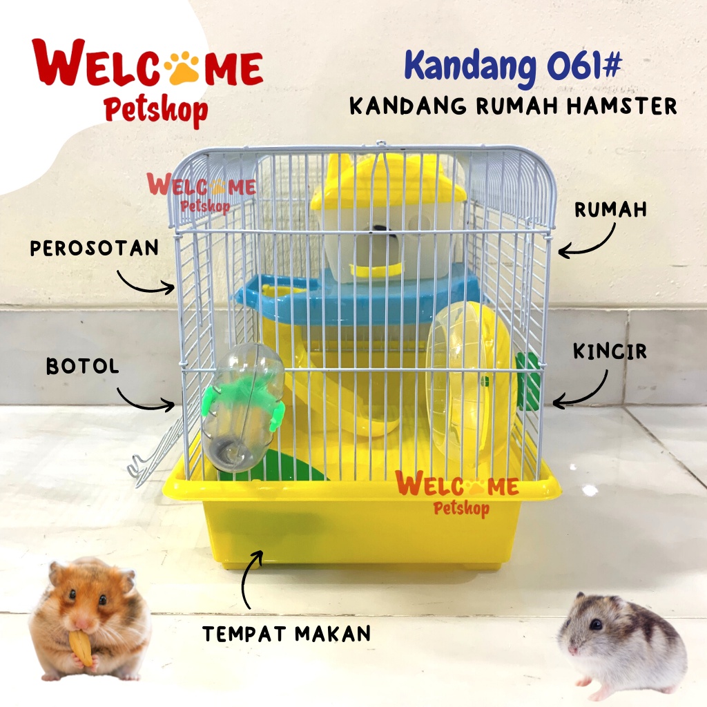 Kandang 061 Rumah Hamster SWEET Mainan Kincir Dua Lantai Lucu