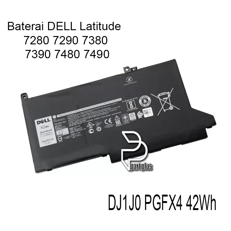 Baterai Laptop DELL Latitude 12 7000 7280 7380 7480 PG74G PGFX4 DJ1J0