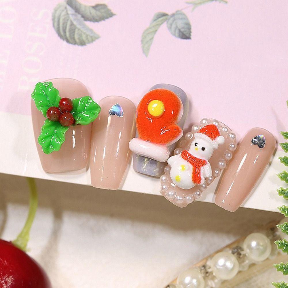 Mxbeauty Dekorasi Nail Art Warna-Warni Santa Claus Xmas Charms 3D Kawaii Snowman Kartun Sepatu Perhiasan Aksesoris