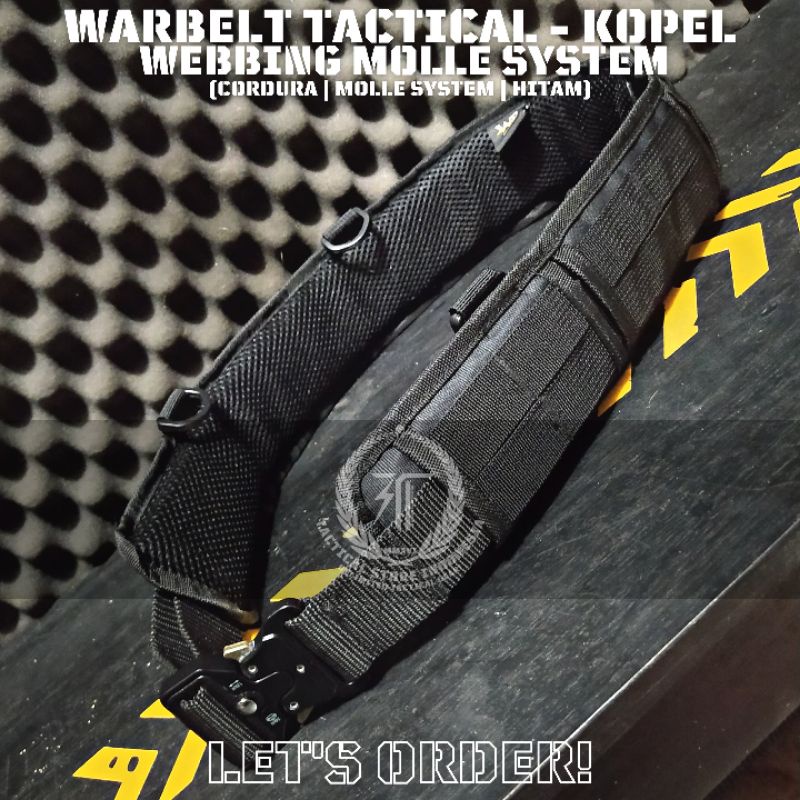 Kopel Warbelt Tactical Hitam + Sabuk Cobra (Metal Buckle) TSI Series