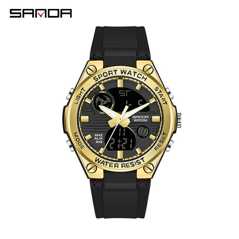 NEW ARRIVAL!! SANDA 6067 Jam Tangan Wanita Digital Analog Dual Time Shockproof Anti Air