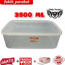 Food Box 3500ml Plastik / Kotak Makan 3,5L / Tempat Donat /Toples Container