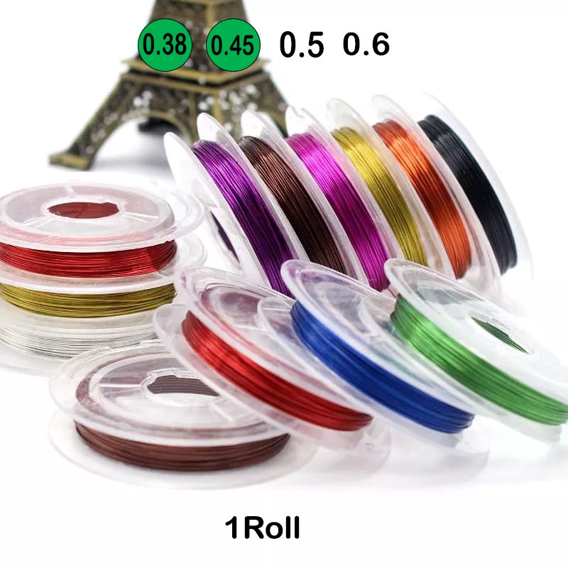 Kawat Tembaga Lentur Warna-Warni (String Cable)Uk 0.38 &amp; 0.45mm Harga/10M