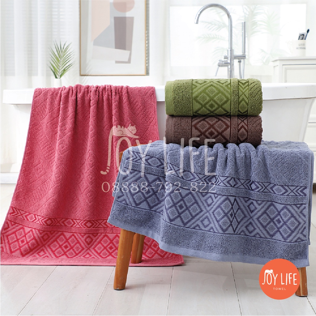 Handuk mandi katun 70cmx140cm / handuk dewasa / motif diamond tebal dan lembut