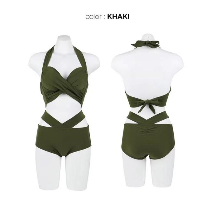 ARMY GREEN bikini two piece seksi baju renang wanita dewasa import bra