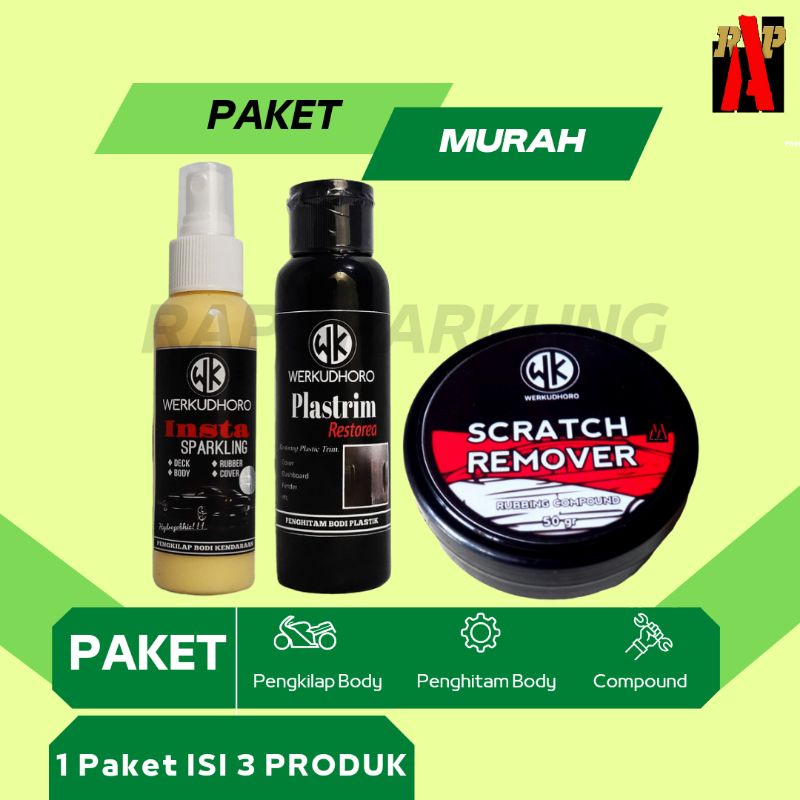 Paket Poles Body Motor & Mobil / Pengkilap Body / Penghitam Body