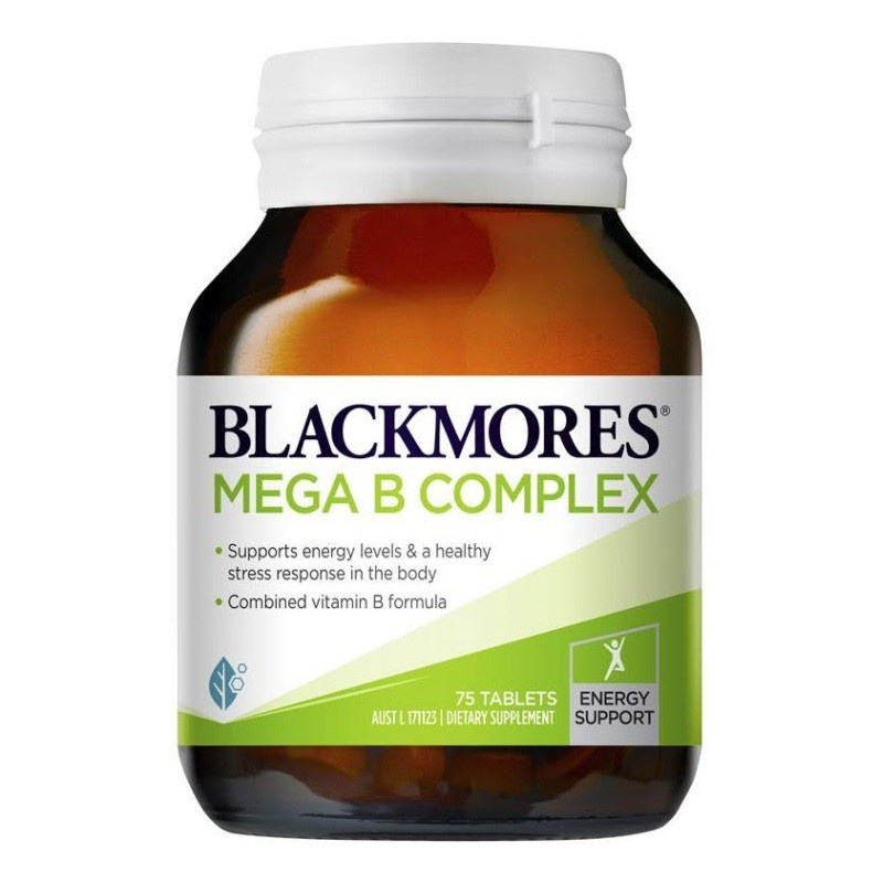 Black Mores Blackmores Mega B Complex Kompleks Blackmore More Complek Komplek 75 kapsul tablet Nutri