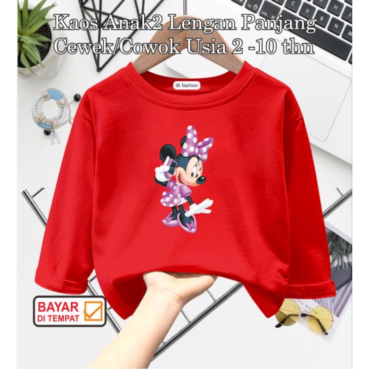 ((IB))KAOS ANAK PEREMPUAN PANJANG/MINNIE ONDER2 DIGITAL SABLON