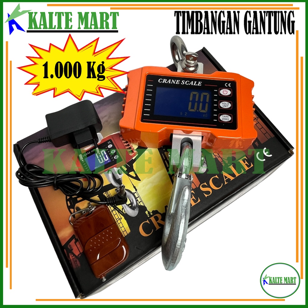 KALTE Timbangan Gantung Digital 1000Kg Timbangan 1 ton Timbangan Gantung 1 ton