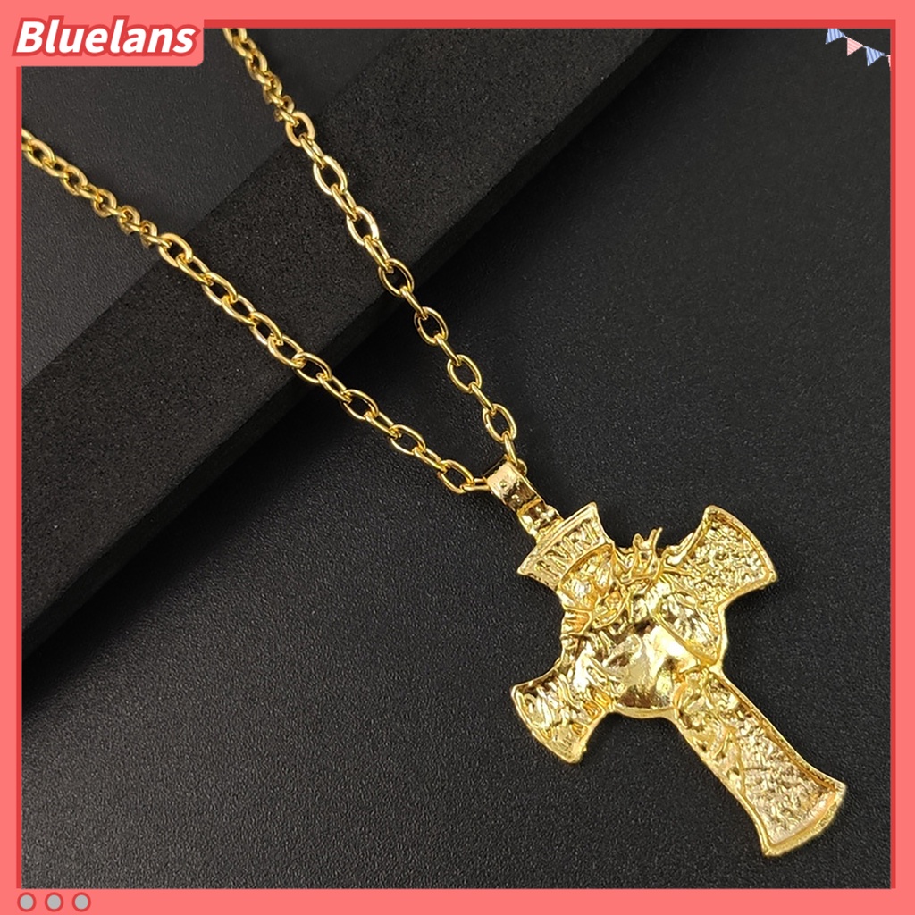 Bluelans Crown of Thorns Jesus Cross Pendant Necklace Unisex Chain Jewelry Accessory Gift