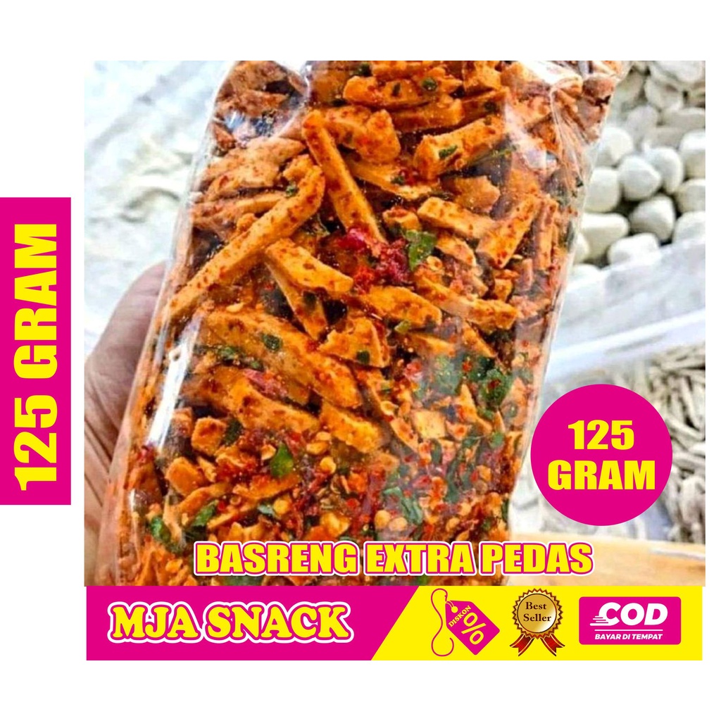 

COD Basreng Extra Pedas 125 Gram Aroma Daun Jeruk Bakso Goreng Khas Jawa Barat