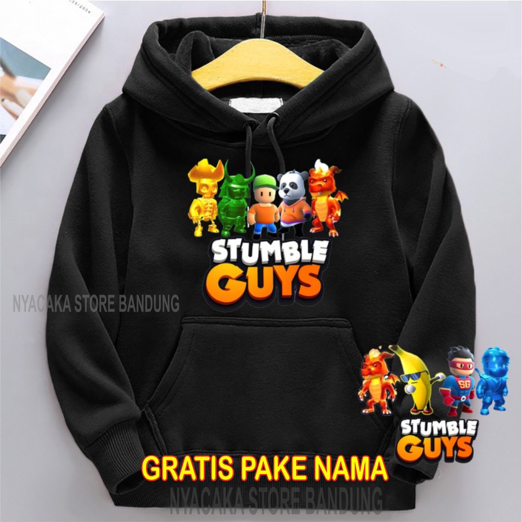 Hoodie Anak Laki Laki STUMBLE GUYS Terbaru/Switer Anak Laki Laki Perempuan Umur 2 3 4 5 6 7 8 9 10 11 12 Tahun/Sweater Hodie Anak Cowok Cewek Keren/Sweter Suiter Anak Laki Laki Perempuan Hitam