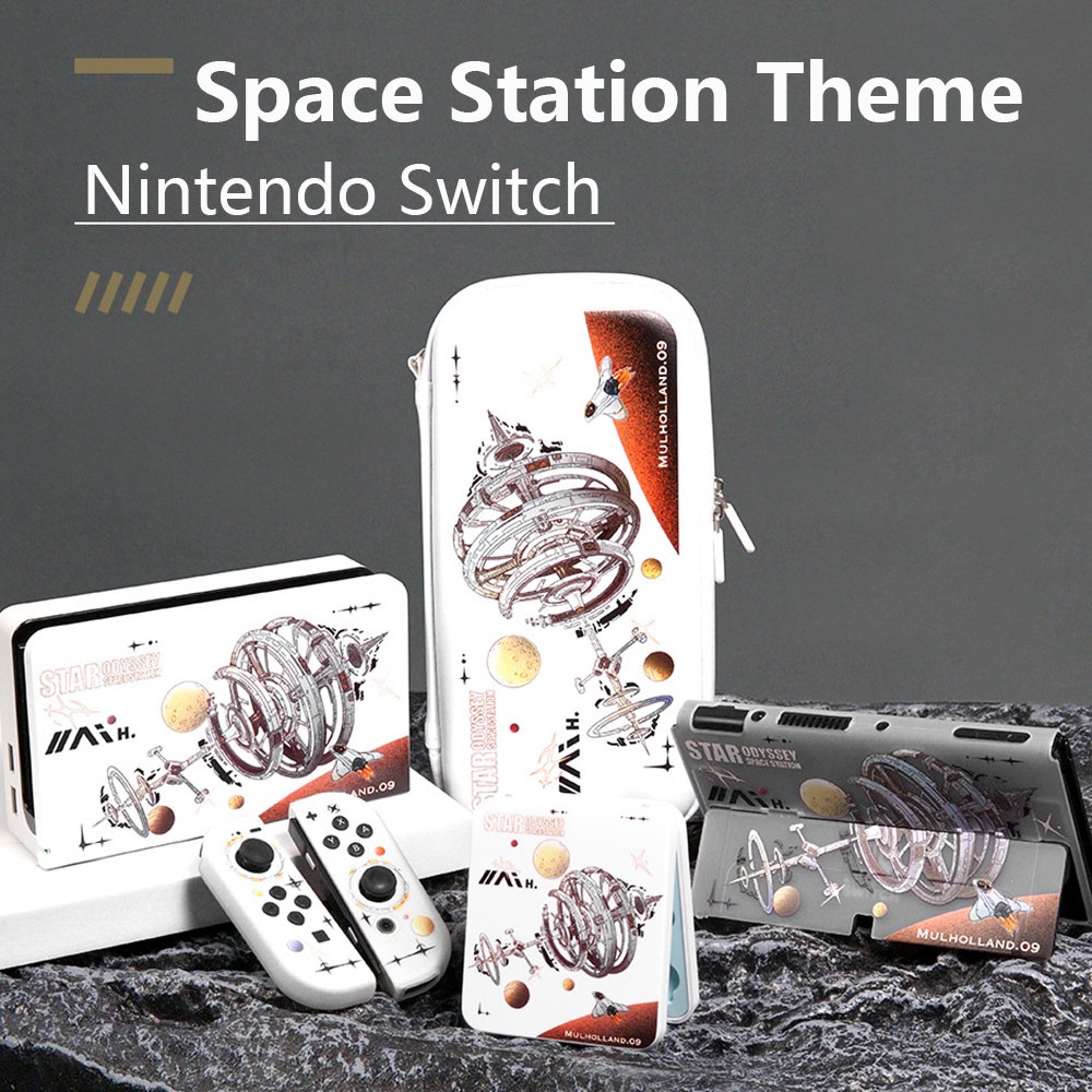 Hard Case Pelindung Penyimpanan Kartu OLED Tema Space Station Untuk Nintendo Switch