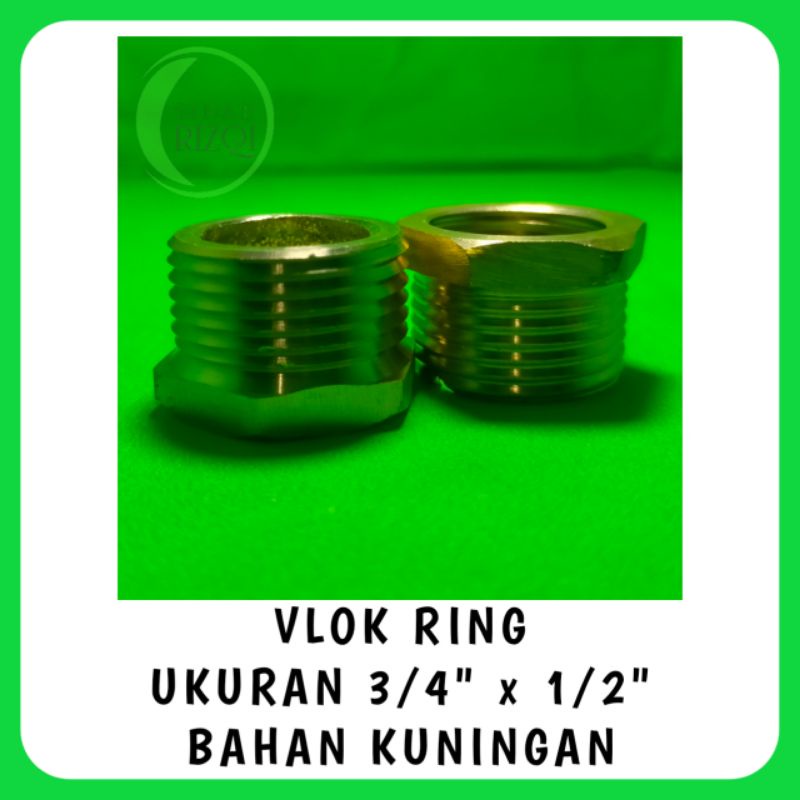 VLOK RING UKURAN 3/4" x 1/2" BAHAN KUNINGAN