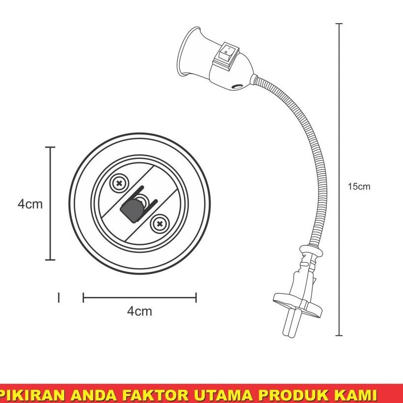 TRXZ5l5K--Fitting lampu E27 kabel flexible colokan ke listrik