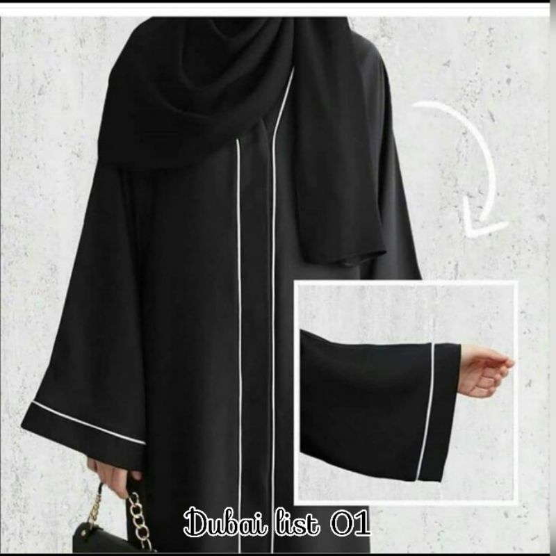 abaya hitam, basic dreess, abaya hitam manis