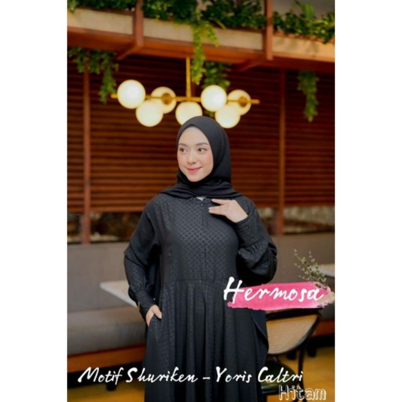 Gamis Hermosa Original Yoris Caltri Shuriken Hitam
