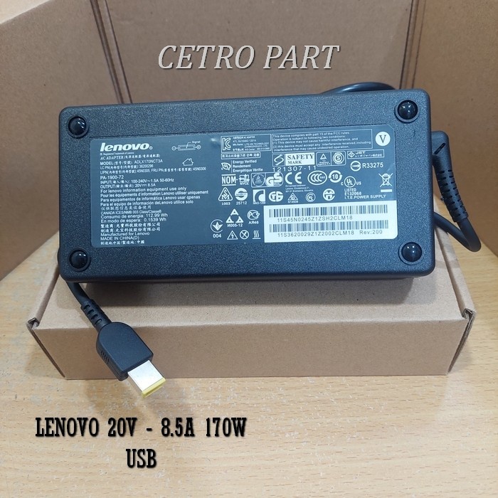 Adaptor Charger 20A - 8.5A 170W Lenovo P50 W541 W540 Series Model USB