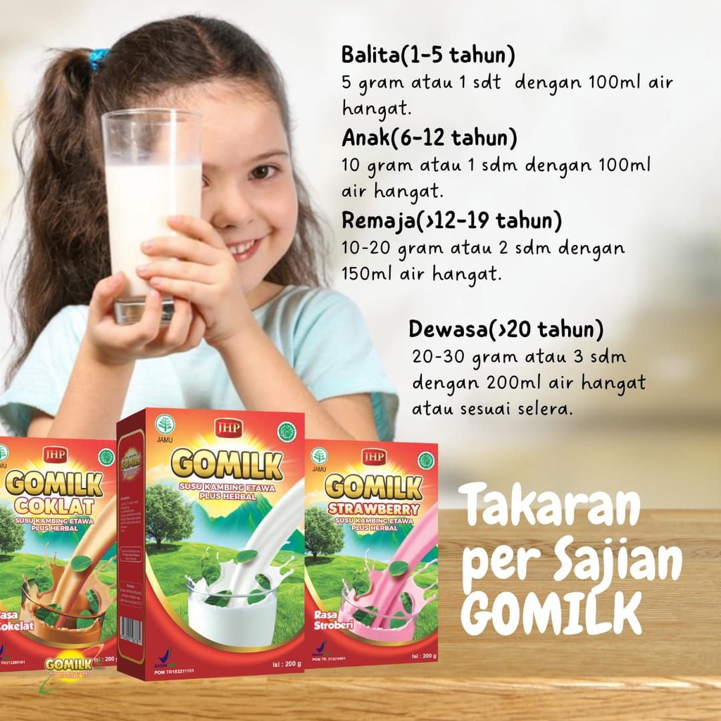 SUSU KAMBING ETAWA GOMILK plus Herbal daun kelor 200 gram