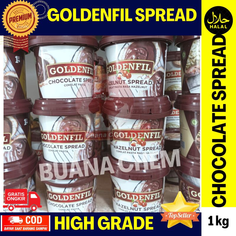 

Goldenfil Dark Chocolate Spread 1kg / Selai Coklat Matcha Tiramisu Hazelnut Cheese