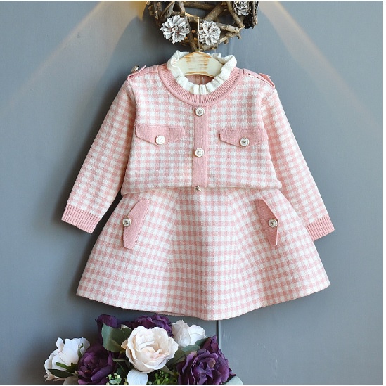 SETELAN ROK sweater ANAK PEREMPUAN BEST SELLER PREMIUM SET IMPORT KANCING EMAS KOTAK BESAR PUTIH