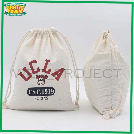 TAS BRANDED IMPORT KOREA / TAS SERUT KANVAS MOTIF LOGO UNISEX