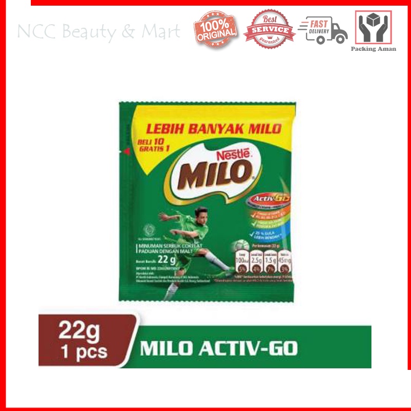 * NCC * Milo Sachet Minuman Serbuk Energi Malt Susu Cokelat - Kemasan Sachet