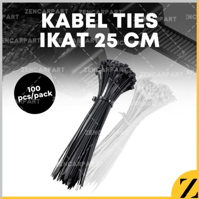 

Kabel Tis 20 cm 100 mm Cable Ties Tie Nylon Nilon Besar Putih 100 pcs