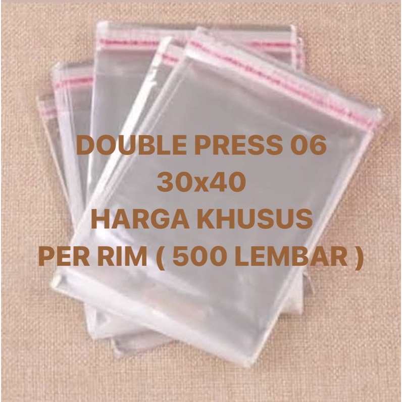 500 PCS | 30x40 06 30 MICRON 1 RIM PLASTIK OPP SEAL TEBAL BAJU