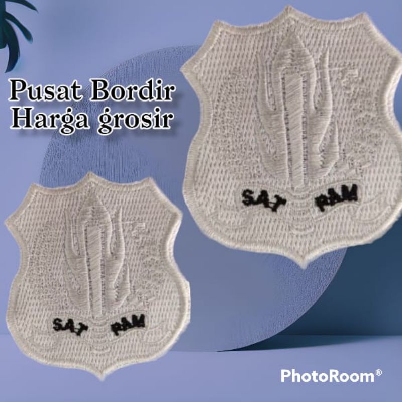 Satpam Kewenangan Bordir,Bed bordir,logo kewenangan satpam silver
