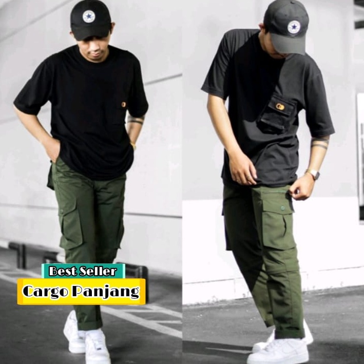 [BESTSELLER] CELANA CARGO PANJANG PRIA ARMY CARGO PINGGANG KARET UKURAN 27-38 PREMIUM QUALITY CARGO SKINNY COWOK POLOS