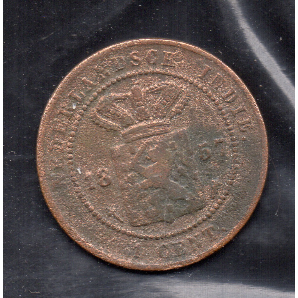 A3852 Koin Kuno Jaman Belanda Ned Indie 1 Cent Tahun 1857 Sesuai Gambar Asli Ready