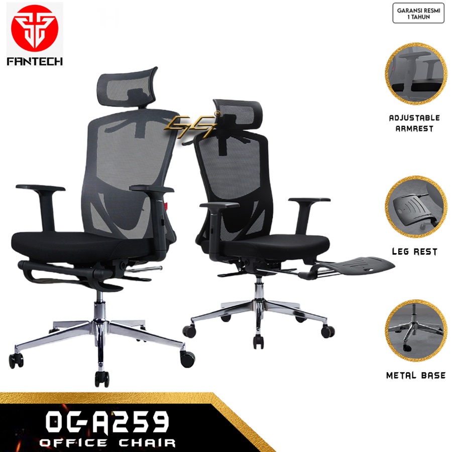 Kursi Kantor Jaring Dengan Sandaran Kaki Fantech OCA259 OCA259S OCA-259 OCA-259S Premium Mesh Office Chair With Leg support