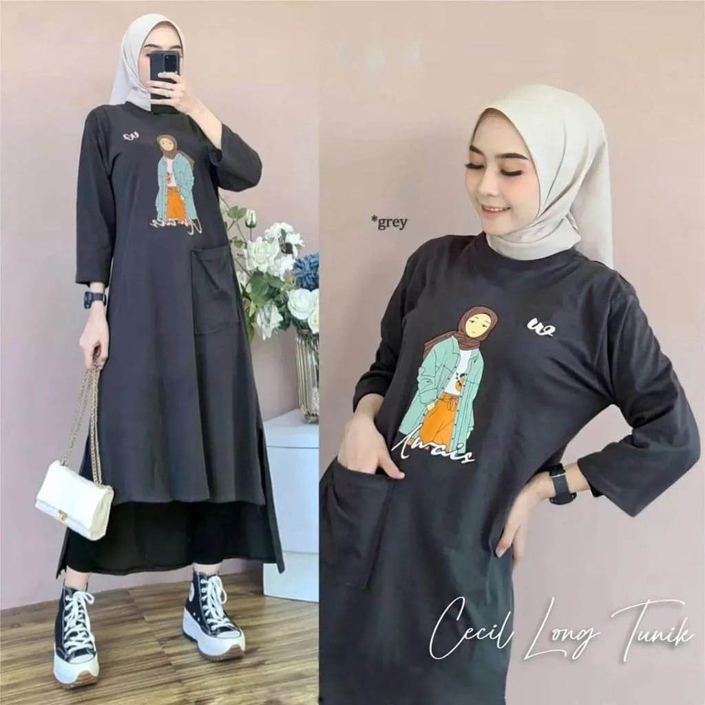 CECIL LONG TUNIK BO BAHAN KAOS KATUN COMBED 24s UKURAN M L XL XXL PANJANG BAJU 102 -118 CM LONG TUNIK JUMBO LONG TUNIK PUTIH MIDI DRESS WANITA KAOS OVERSIZE WANITA TUNIK LONG DRES KEKINIAN BAHAN COMBED TERBARU 2022