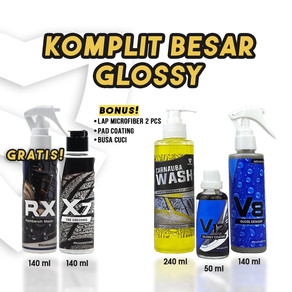 KOMPLIT PENGKILAP MOTOR PAKET KOMPLIT PENGKILAP MOTOR - Efek Daun Talas - Pengkilat Motor - Pengkila