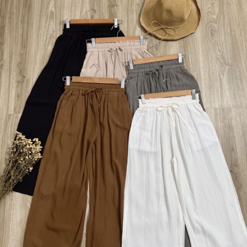 Celana Kulot Wanita Crinkle Airflow Rubby Kulot Crinkle Hightwaist Polos