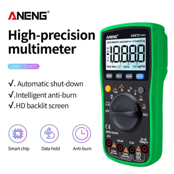 Unik ANENG AN870 Digital Multimeter 19999 Electrical Voltage Tester Murah