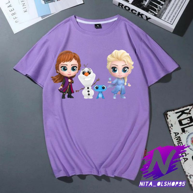 frozen elsa dan ana baju anak elsa ana kaos elsa ana dan boneka salju