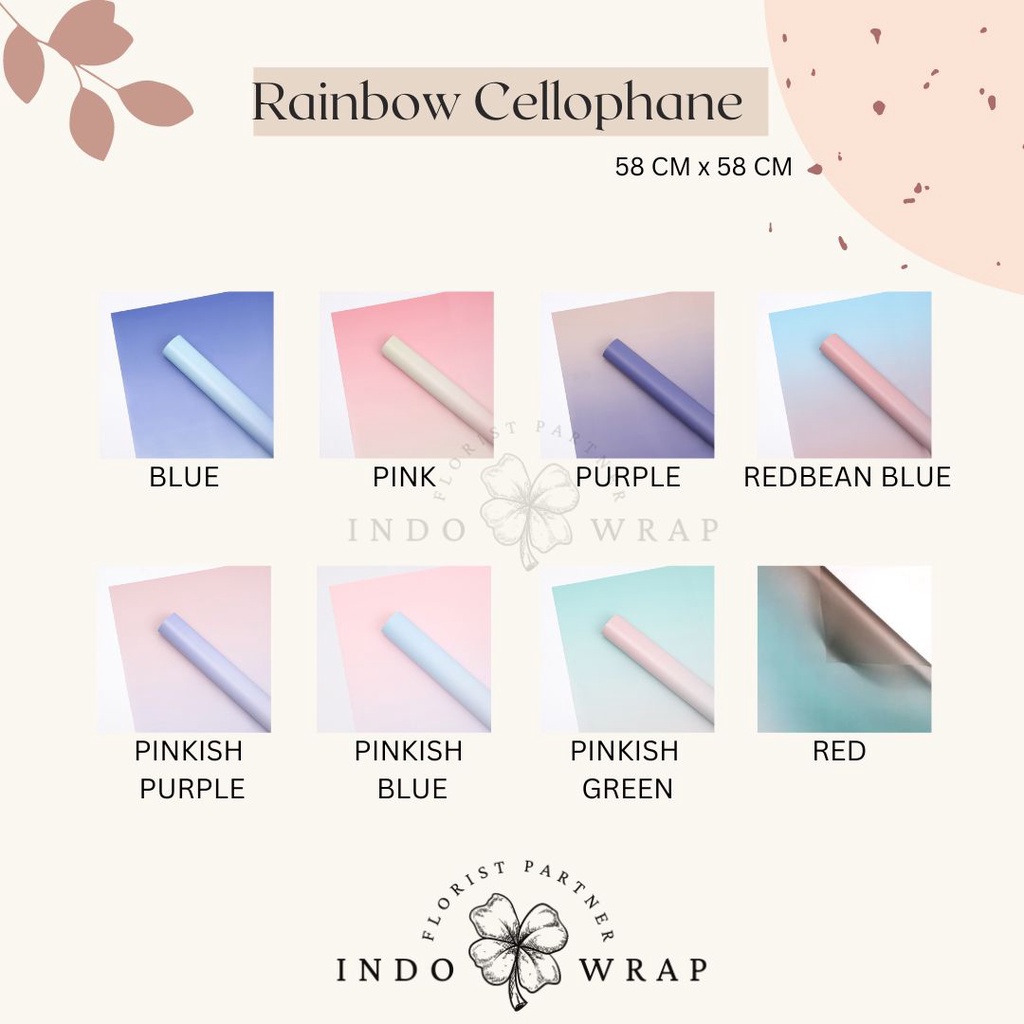 

KERTAS FLOWER WRAPPING RAINBOW CELLOPHANE ECER KERTAS BUKET BUNGA HAND BOUQUET