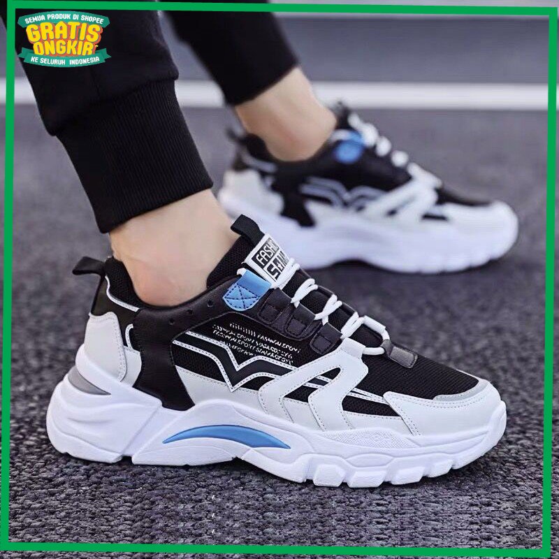 UKURAN SIZE 37 38 39 40 41 42 43 44 45 /SNEAKERS COWOK SEPATU PRIA JINTU BAHAN SINTETIS PREMIUM