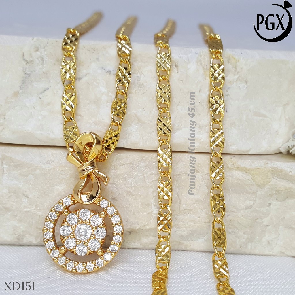 PGX Kalung Wanita Xuping Aksesoris Fashion Perhiasan Lapis Emas XD151