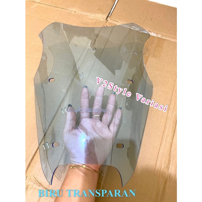 VISOR YAMAHA ALL NEW NMAX 2020 2021 WINDSHIELD BIRU RYBEN BENING HITAM - Biru