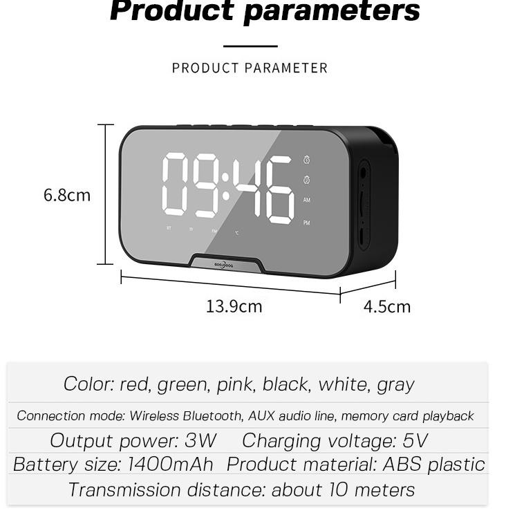 Paling Dicari goojodoq LED Display Alarm Jam Bluetooth Portable Dan FM Radio Wireless Bass Mini Ster